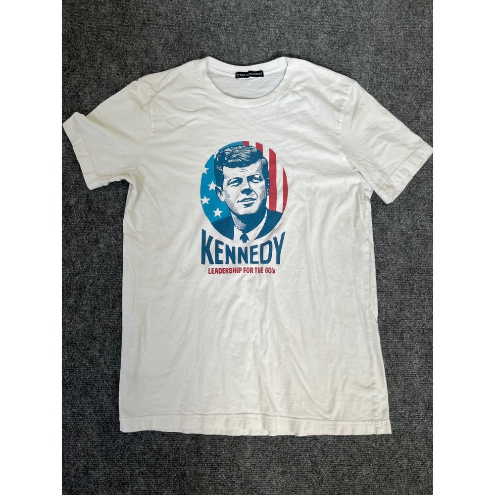 Kiel James Patrick JFK Kennedy Leadership for the 60s Graphic T-Shirt White Mens